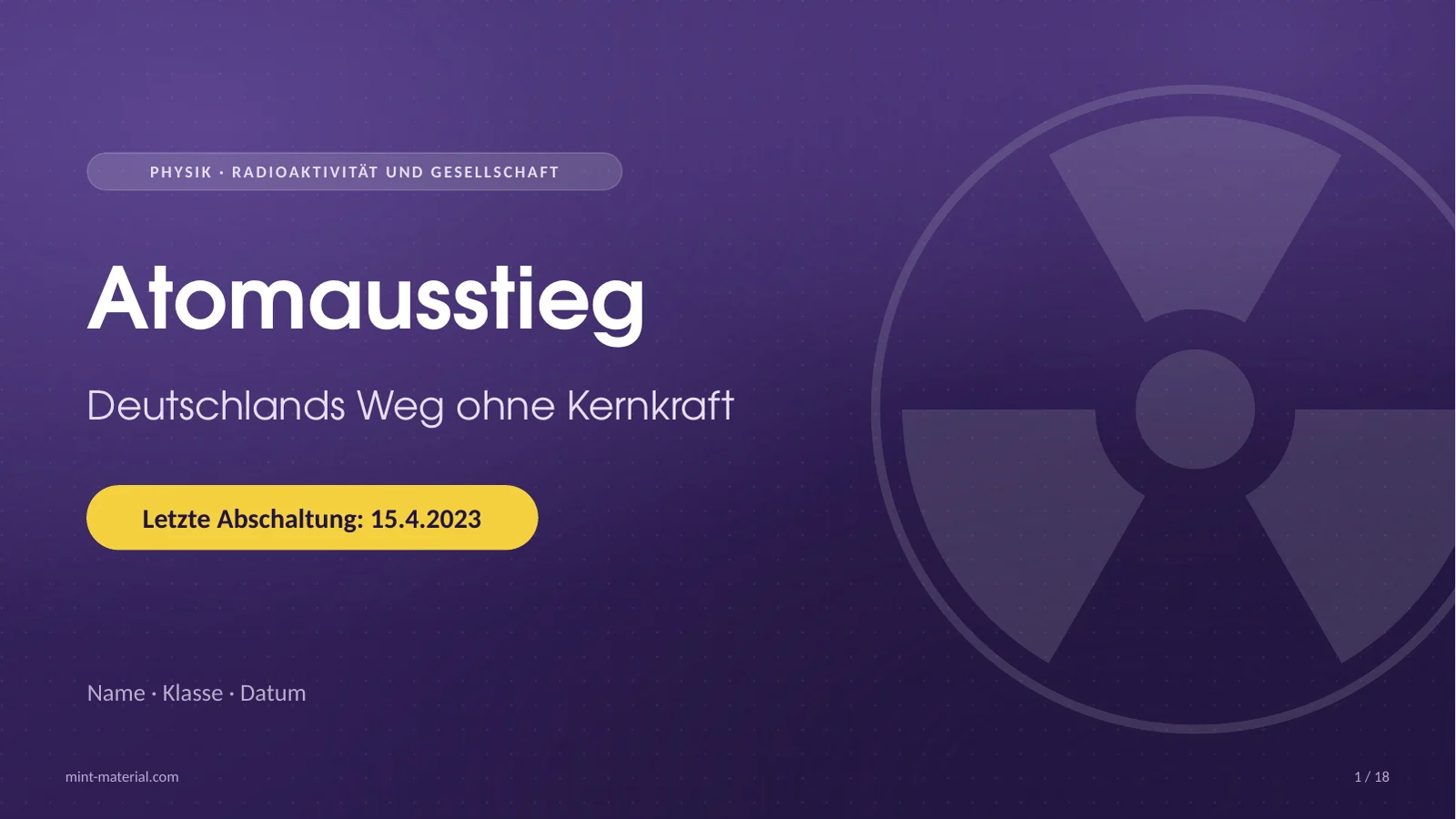 Folie 1: Atomausstieg