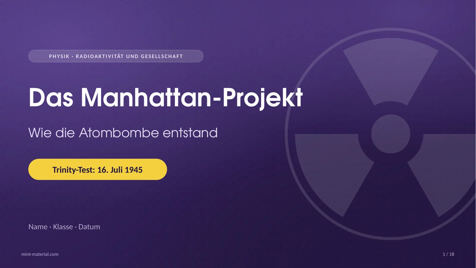 Folie 1: Das Manhattan-Projekt