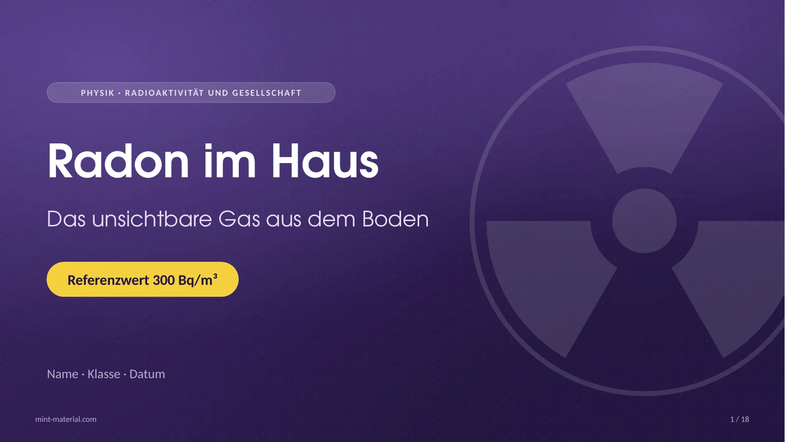 Folie 1: Radon im Haus