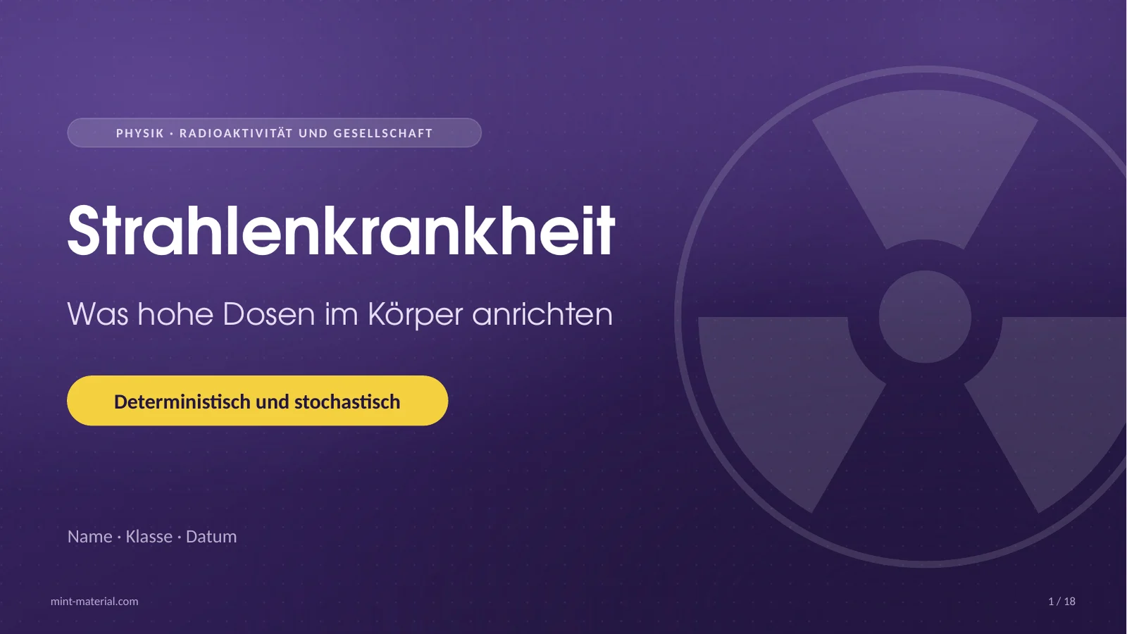 Folie 1: Strahlenkrankheit